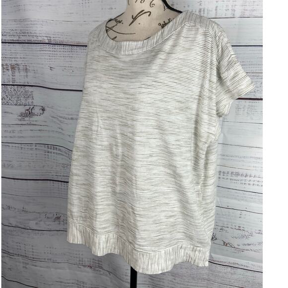 Weekends by Chicos 3 Shirt Womens XL Stripe Boxy Short Cap Sleeves Stretch - Picture 5 of 11